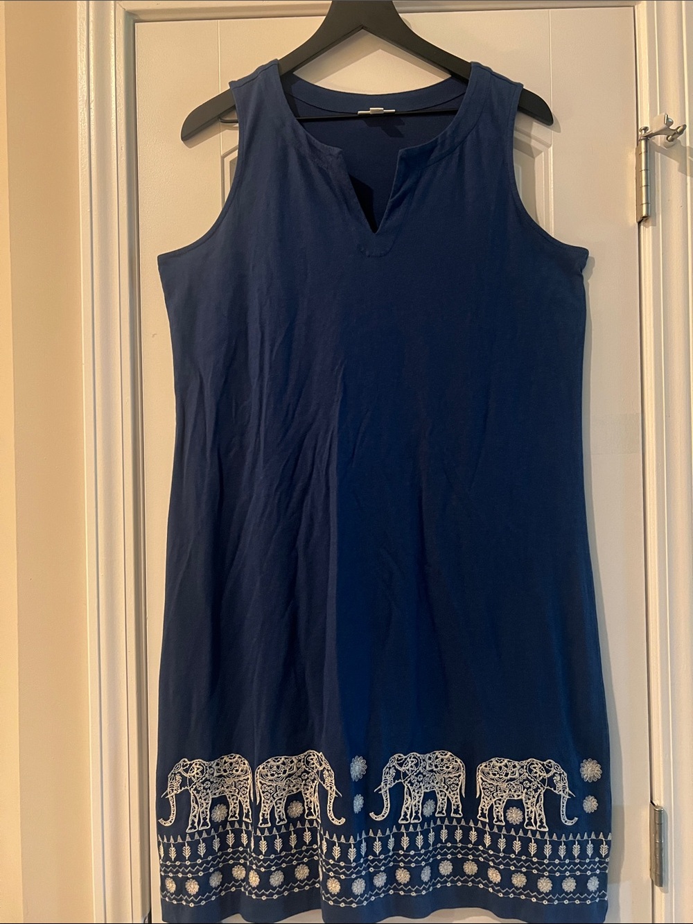 J Jill Embroidered Hem Tank Dress new